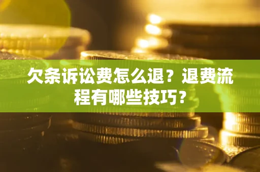北京欠条诉讼费怎么退？退费流程有哪些技巧？
